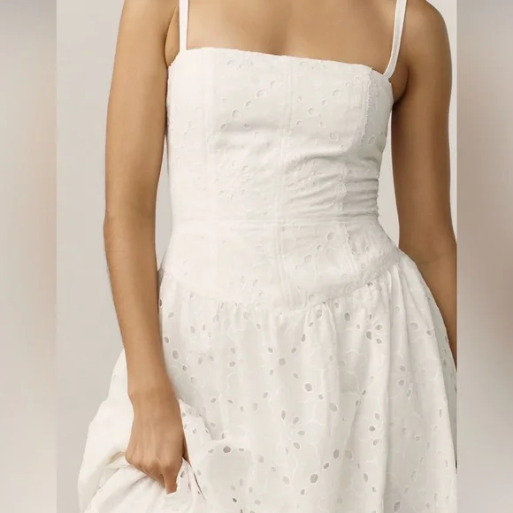 Reformation Elegant White Midi Dress - Picture 2 of 7